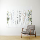 Tenture Dusty Blue Aquarelle Eucalyptus, Col. 3:14 (En situation (horizontale))