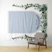 Tenture Dusty Blue Boho Arch Botanic Arch arrière-plan mar (En situation (horizontale))
