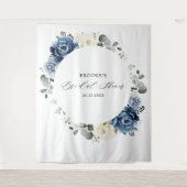 Tenture Dusty Blue Champagne Ivory Photo Booth fond (Devant)