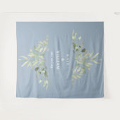 Tenture Dusty Blue Greenery Mariage Photo Booth Backdrop (Devant (Horizontal))
