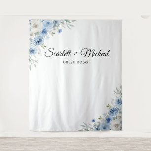 Tenture Dusty Blue Ivory Wedding Ceremony Contexte