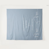 Tenture Dusty Blue M. Et Mme Heart Script Mariage (Devant (Horizontal))