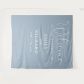 Tenture Dusty Blue Mariage Welcome Photo fond (Devant (Horizontal))