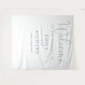 Tenture Dusty Blue Mariage Welcome Photo fond (Devant (Horizontal))