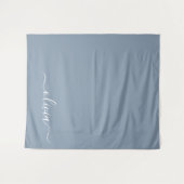 Tenture Dusty Blue minimaliste moderne Monogramme élégant (Devant (Horizontal))