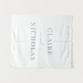 Tenture Dusty Blue Modern Elegant Wedding Welcome Sign (Devant (Horizontal))