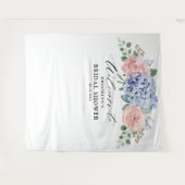 Tenture Dusty Blue Pastel Fête des mariées hydrangée rose (Devant (Horizontal))