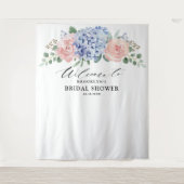 Tenture Dusty Blue Pastel Fête des mariées hydrangée rose (Devant)