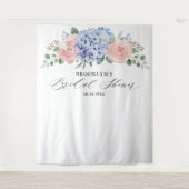 Tenture Dusty Blue Pastel Fête des mariées hydrangée rose (Devant)