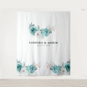 Tenture Dusty Emerald Green Blanc Floral Mariage (Devant)