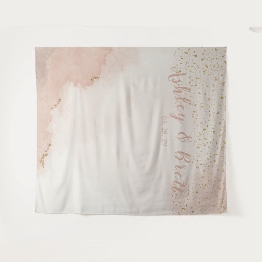 Tenture Dusty Parties scintillant rose or Mariage arrière- (Devant (Horizontal))