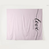 Tenture Dusty Rose Elegant Love Script Mariage toile de fo (Devant (Horizontal))