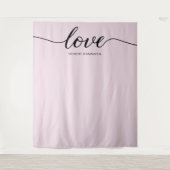 Tenture Dusty Rose Elegant Love Script Mariage toile de fo (Devant)