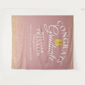 Tenture Dusty Rose Et Gold Graduation Photo Contexte (Devant (Horizontal))