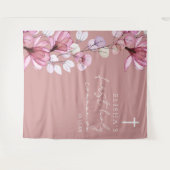 Tenture Dusty Rose Floral Holy Communion (Devant (Horizontal))