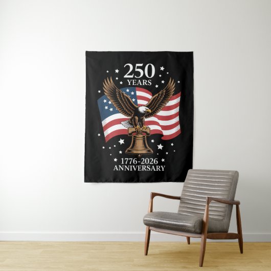 Tenture Eagle and Flag 250 Years of America 1776-2026 (En situation)
