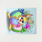 Tenture Easter Bunny Funny and Cute Character Biting an Eg (Devant (Horizontal))
