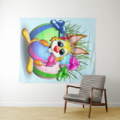 Tenture Easter Bunny Funny and Cute Character Biting an Eg (En situation (horizontale))
