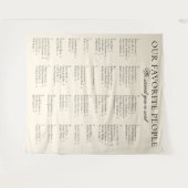 Tenture Easy To Read Big Fabric Wedding Seating Chart Sign (Devant (Horizontal))