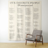 Tenture Easy To Read Big Fabric Wedding Seating Chart Sign (En situation)
