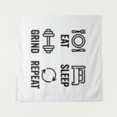 Tenture Eat. Sleep. Grind. Repeat (Devant (Horizontal))