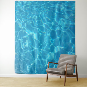 Tenture Eau de piscine bleu ciel cristallin