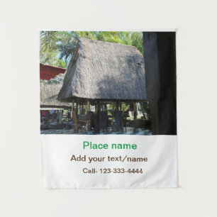 Tenture eau océan plage photo ajouter nom texte place été