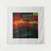 Tenture Eau Orange Rouge Bleu moderne Art Abstrait Motif (Devant (Horizontal))