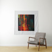 Tenture Eau Orange Rouge Bleu moderne Art Abstrait Motif (En situation)