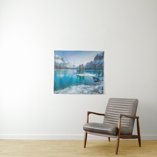 Tenture Eau | Parc national Winter Jasper, Canada (En situation (horizontale))