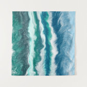 Tenture Eau turquoise turquoise et bleue Vagues océaniques (Devant (Horizontal))