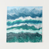 Tenture Eau turquoise turquoise et bleue Vagues océaniques (Devant)