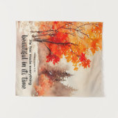 Tenture Ecclésiaste 3:11 Verse Bible Automne Aquarelle (Devant (Horizontal))