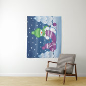 Tenture Écharpe Tricot Snowman (En situation)