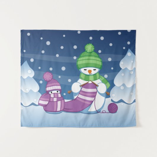 Tenture Écharpe Tricot Snowman (Devant (Horizontal))