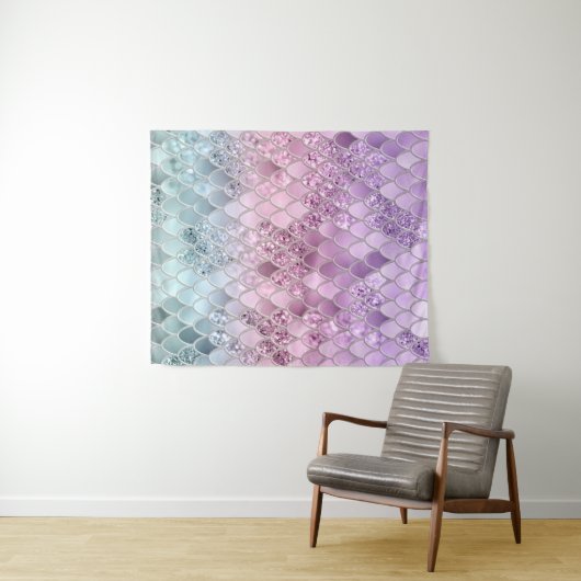 Tenture Échelles de Parties scintillant de sirènes #2a (Pa (En situation (horizontale))