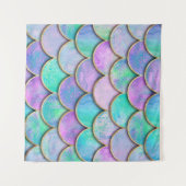 Tenture Échelles de sirène : motif d'onde aquarelle. (Devant (Horizontal))