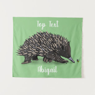 Tenture Echidna mignonne avec dessin animé d'abeille