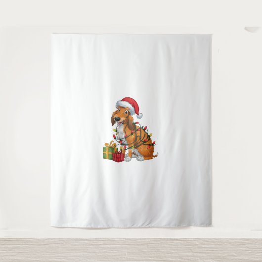 Tenture Éclairage de Noël chapeau écossais Deerhound Chien (Devant)