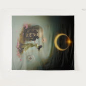 Tenture Eclipse Prêtre Lune Occulte Dark Witchk AI Art (Devant (Horizontal))