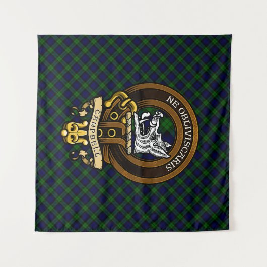 Tenture Écosse Clan Campbell Badge et Crest (Devant (Horizontal))