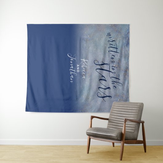 Tenture Ecrit dans les étoiles Marine Galaxy Mariage fond (En situation (horizontale))