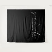 Tenture Écriture blanche chic noir - fond de graduation (Devant (Horizontal))