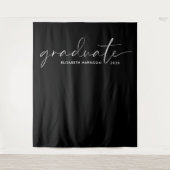 Tenture Écriture blanche chic noir - fond de graduation (Devant)