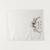 Tenture Écriture de mariage botanique rustique de cerf et  (Devant (Horizontal))
