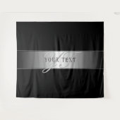 Tenture Écriture élégante et modifiable de monogramme | No (Devant (Horizontal))