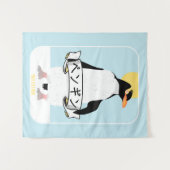 Tenture Écriture en pingouin japonais qui lit pingouin (Devant (Horizontal))