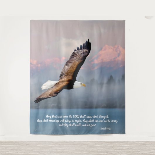 Tenture Écriture inspirée de l'aigle chauve (Devant)