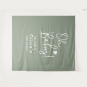 Tenture Écriture moderne Neutral Baby shower vert Oh Baby (Devant (Horizontal))