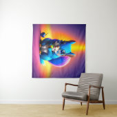 Tenture Écureuil Bleu Mangeant Un Fruit (En situation (horizontale))